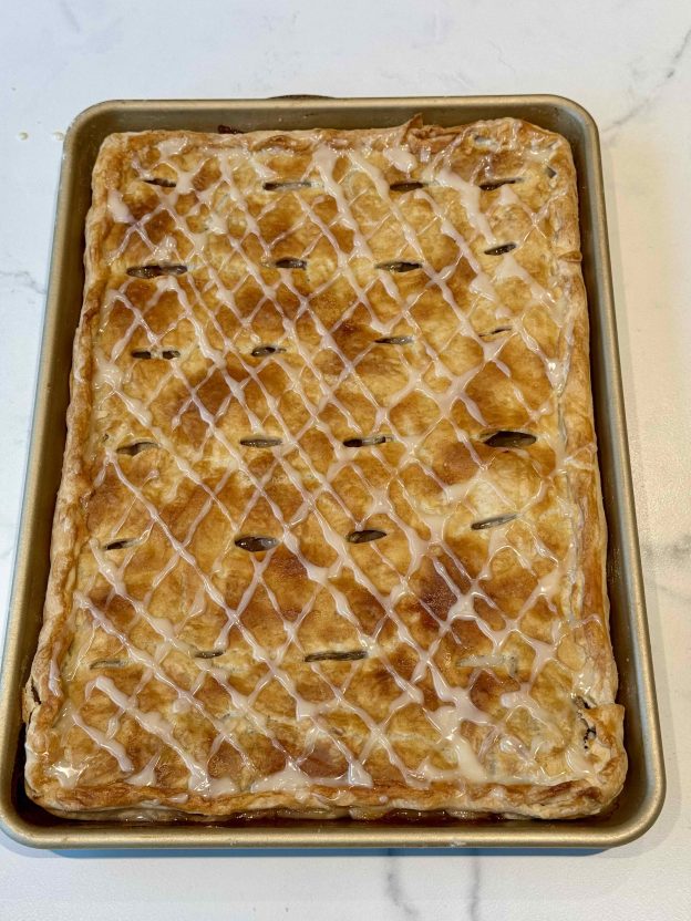 A pan of Danish apple bars