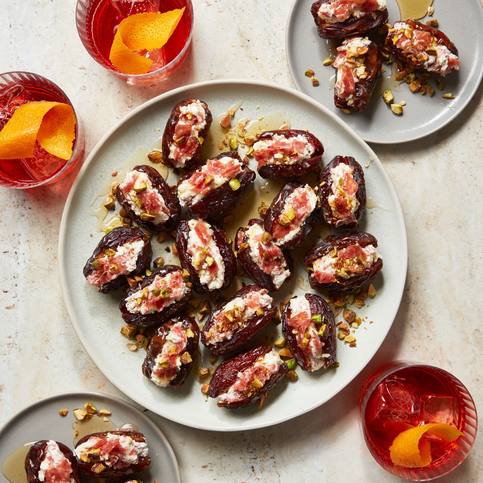 Easy 15-Minute Goat Cheese and Salami Stuffed Dates
